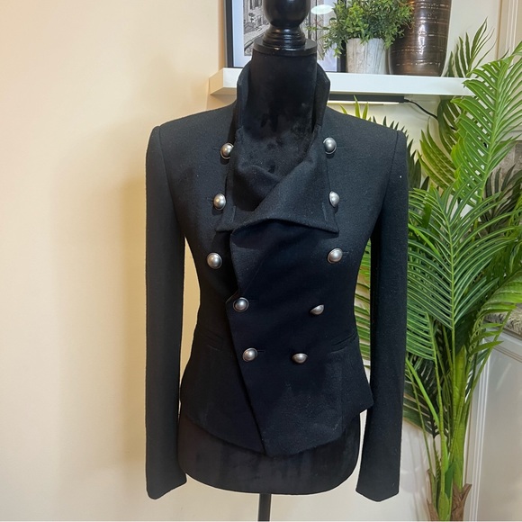 Ann Taylor Wool Double Breasted Military Style Jacket 0 - Picture 3 of 8